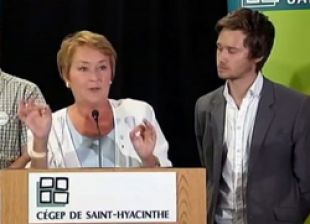 Pauline Marois et Léo Bureau-Blouin. (Capture d'écran)